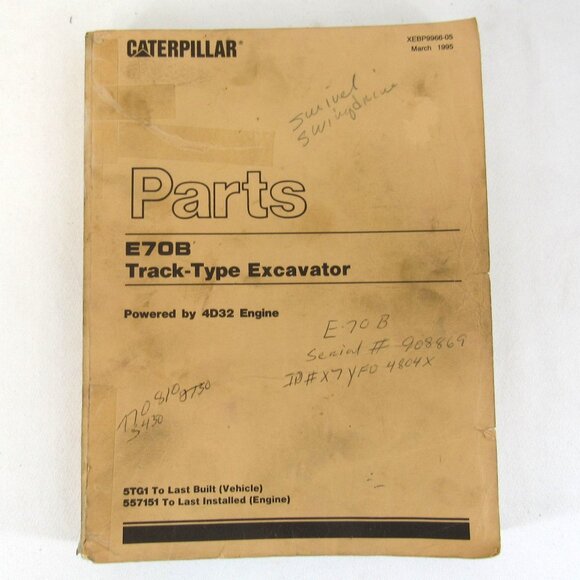 Caterpillar Parts E70B Track-Type Excavator Powered by 4D32 Engine Catalog - Picture 1 of 12